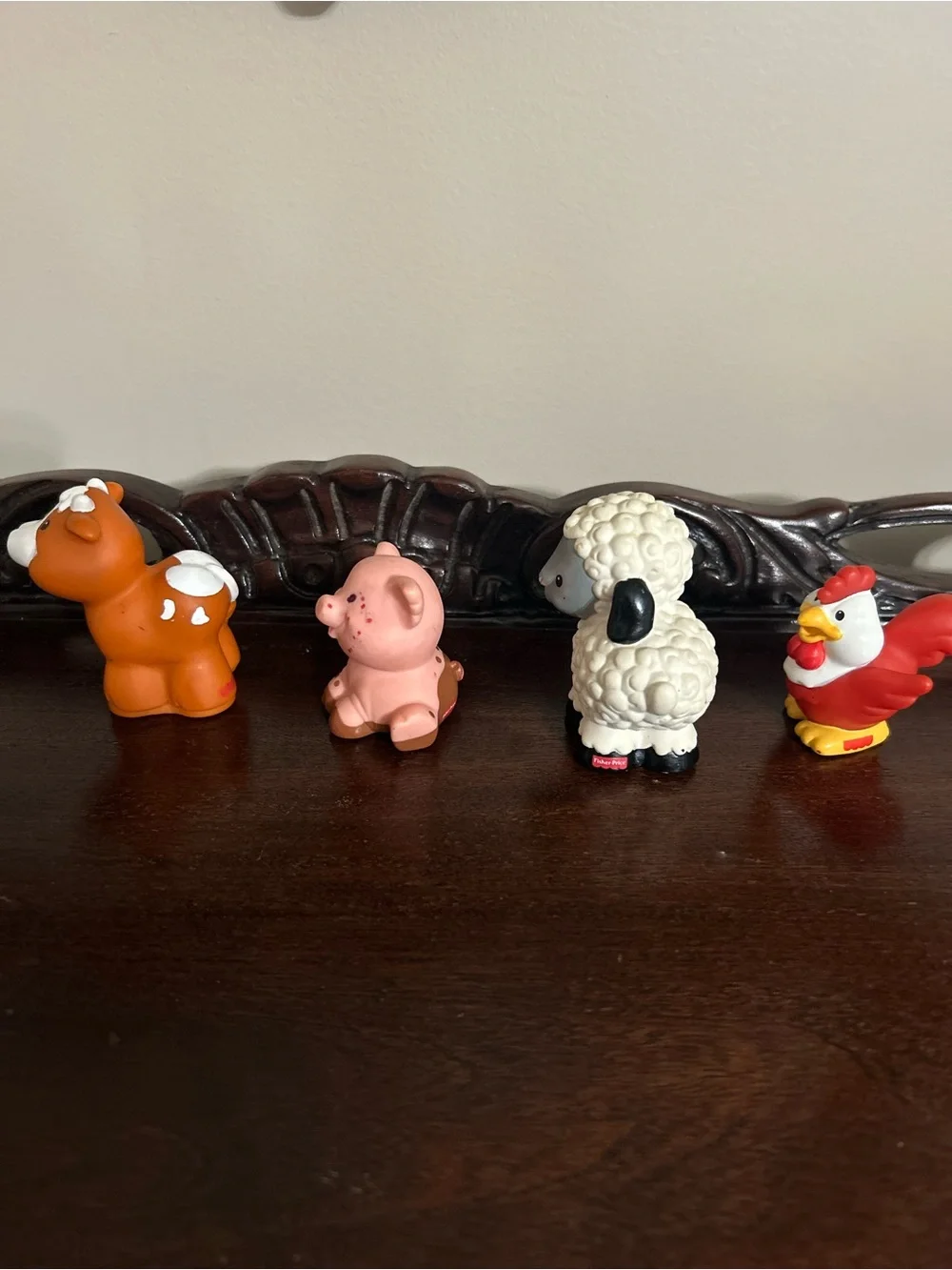 Vintage 1997 Fisher Price Little People Cow, Sheep, Pig & Chicken Farm Animals